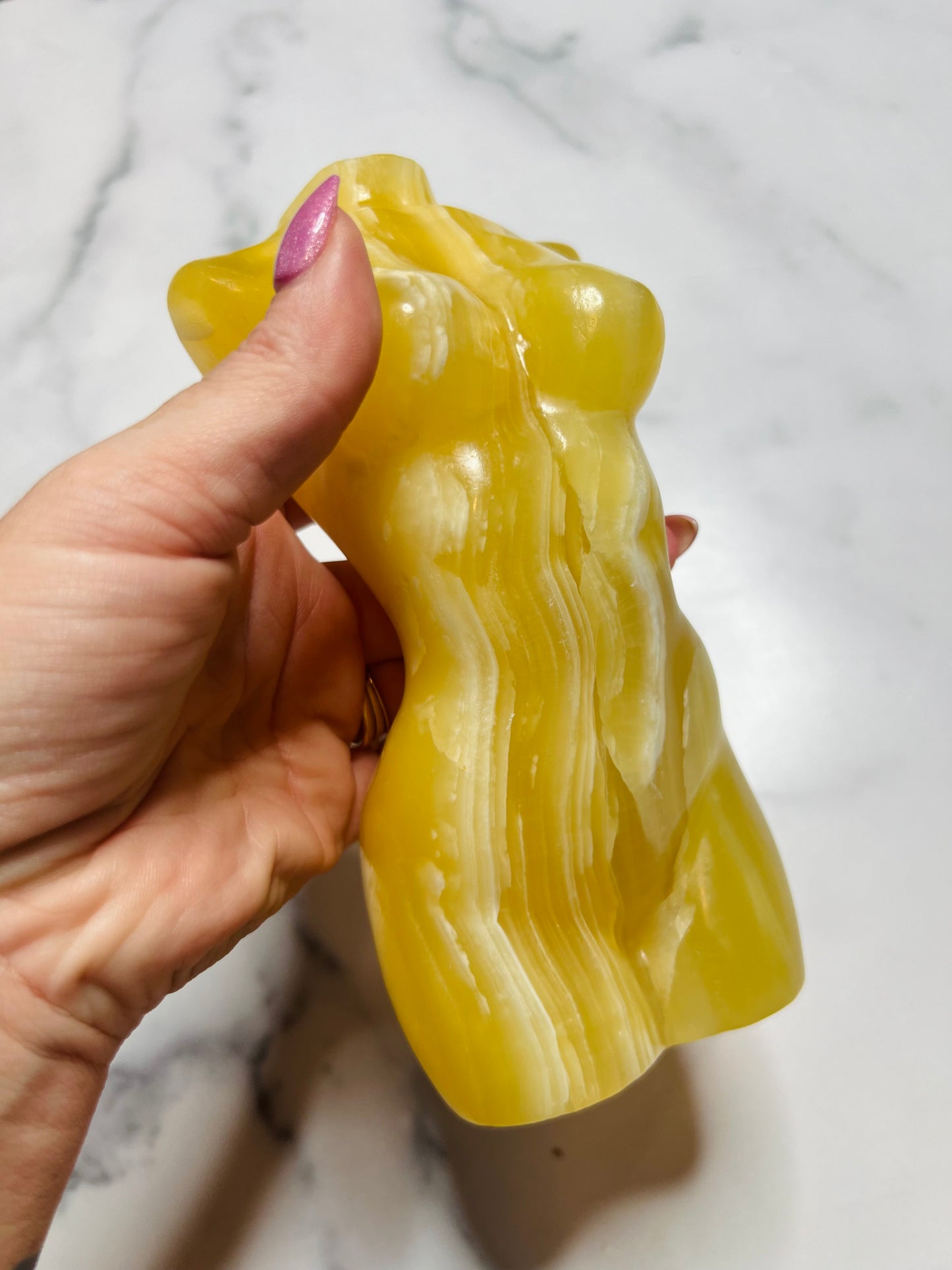 Banded Yellow Calcite Female Body