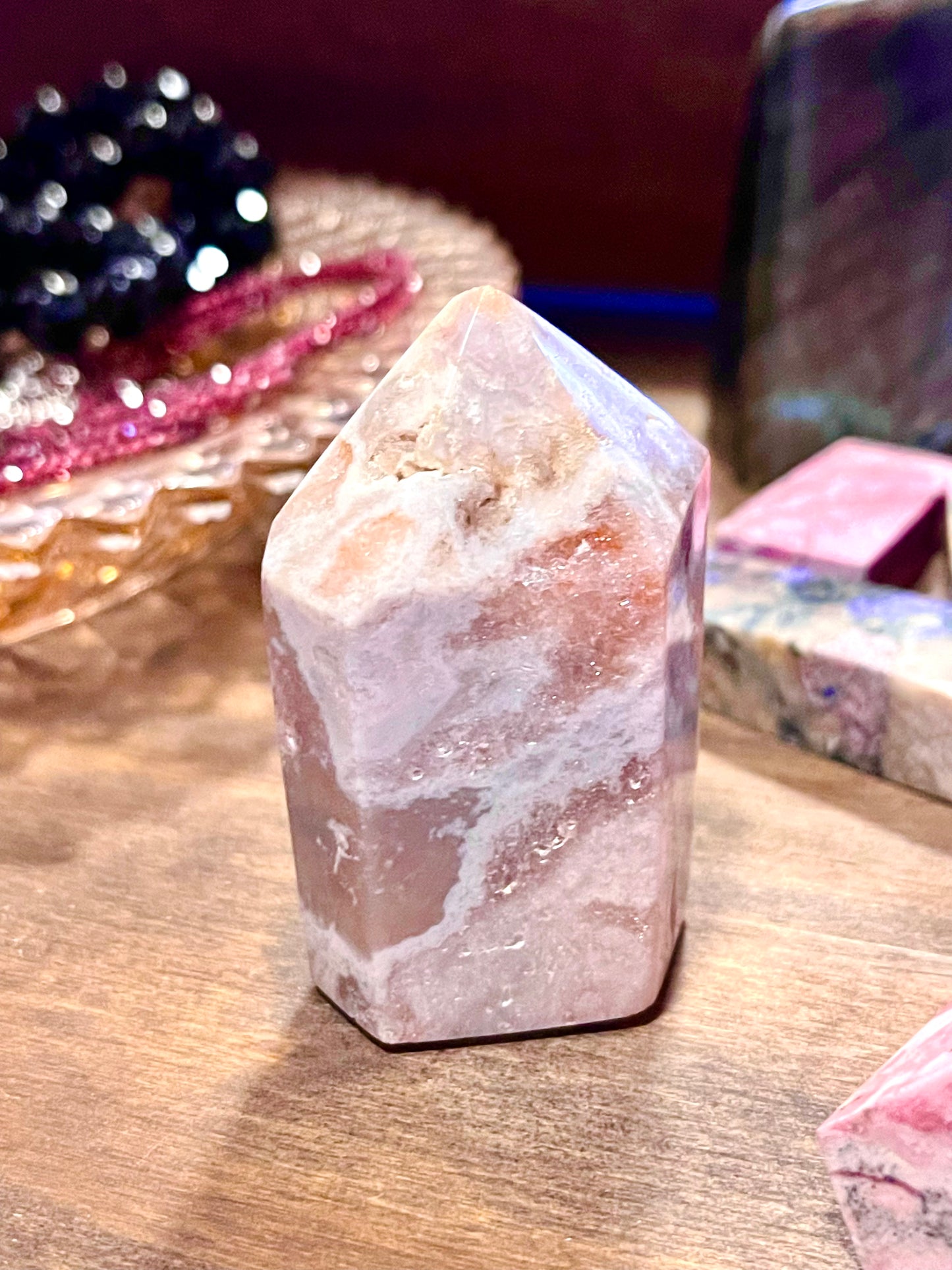 Pink Druzy Amethyst Point