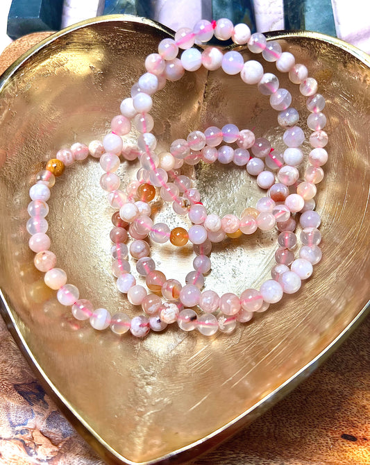 Flower Agate Crystal Healing Bracelets in Mini
