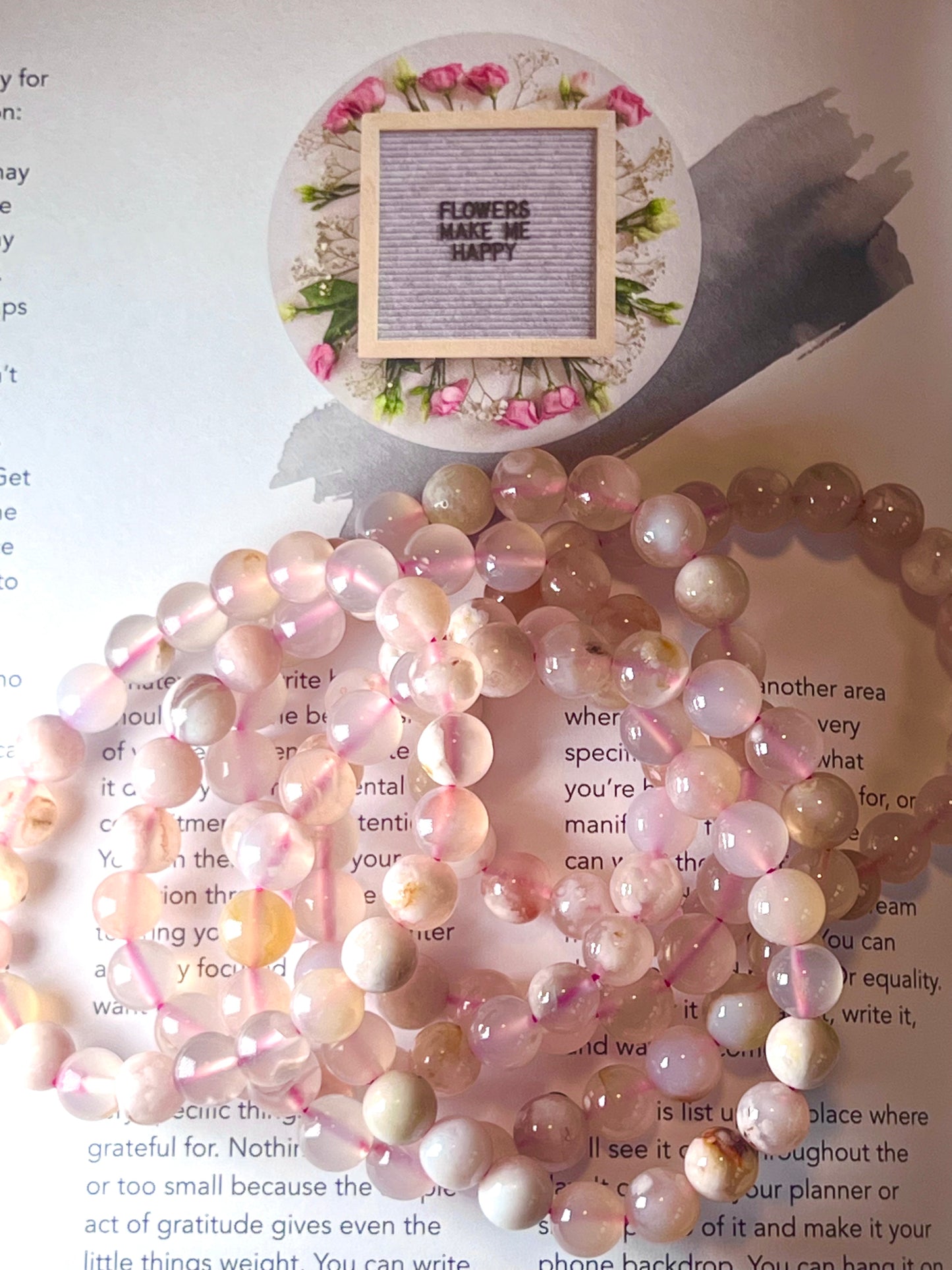 Flower Agate Crystal Healing Bracelets