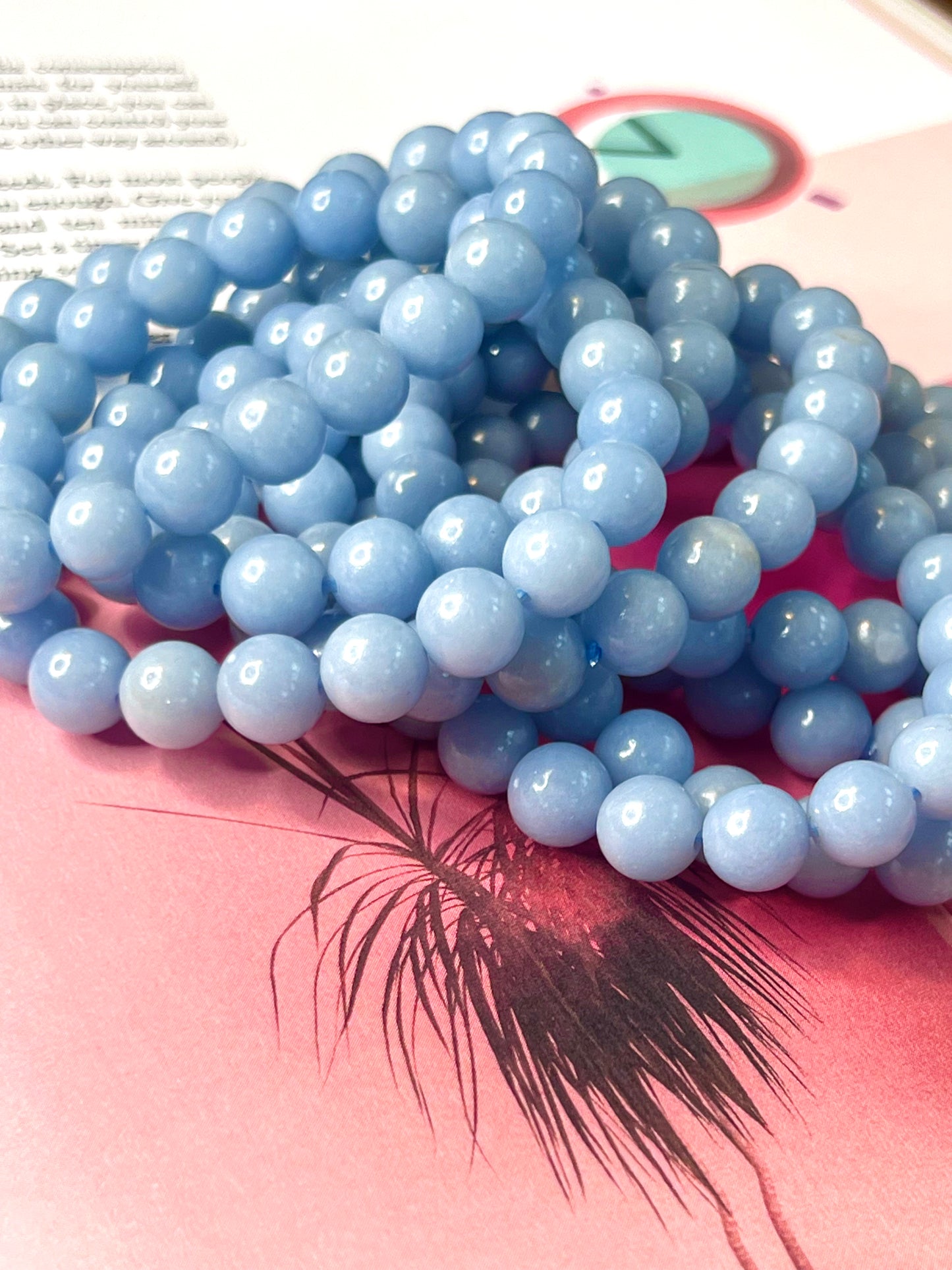 Blue Angelite Crystal Healing Bracelet