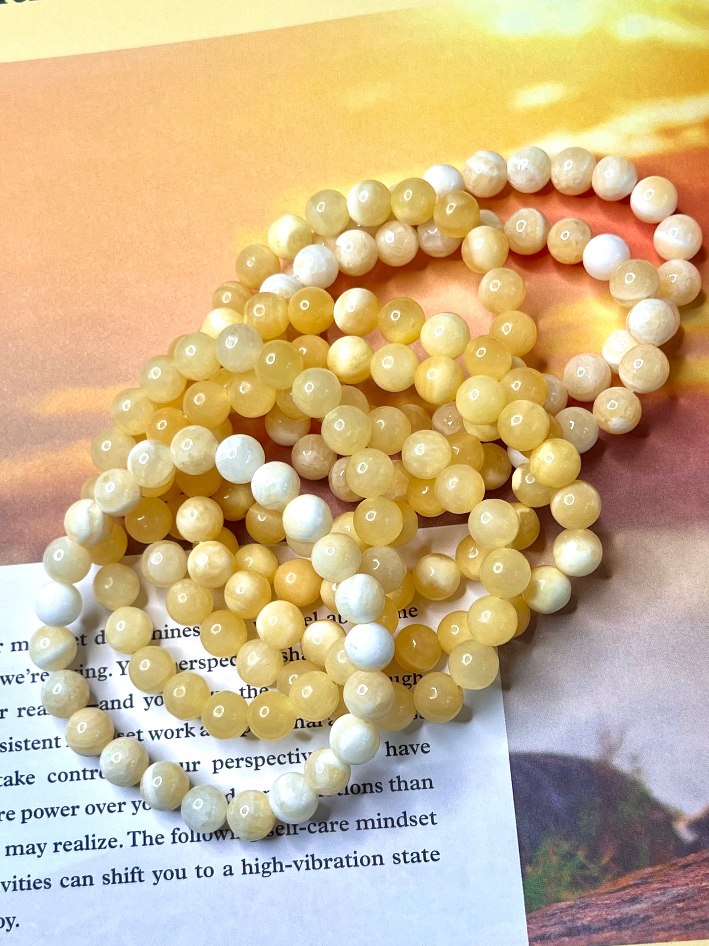 Yellow Calcite Crystal Healing Bracelets