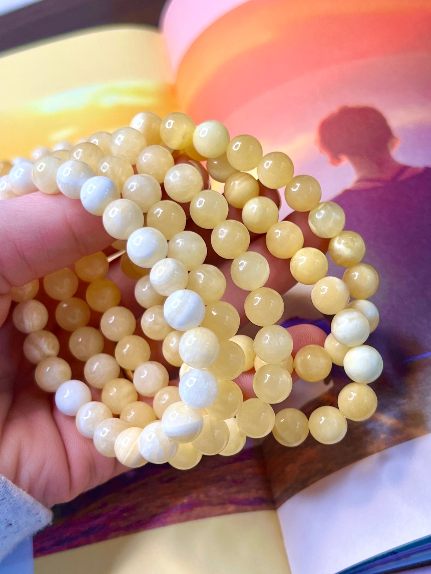 Yellow Calcite Crystal Healing Bracelets