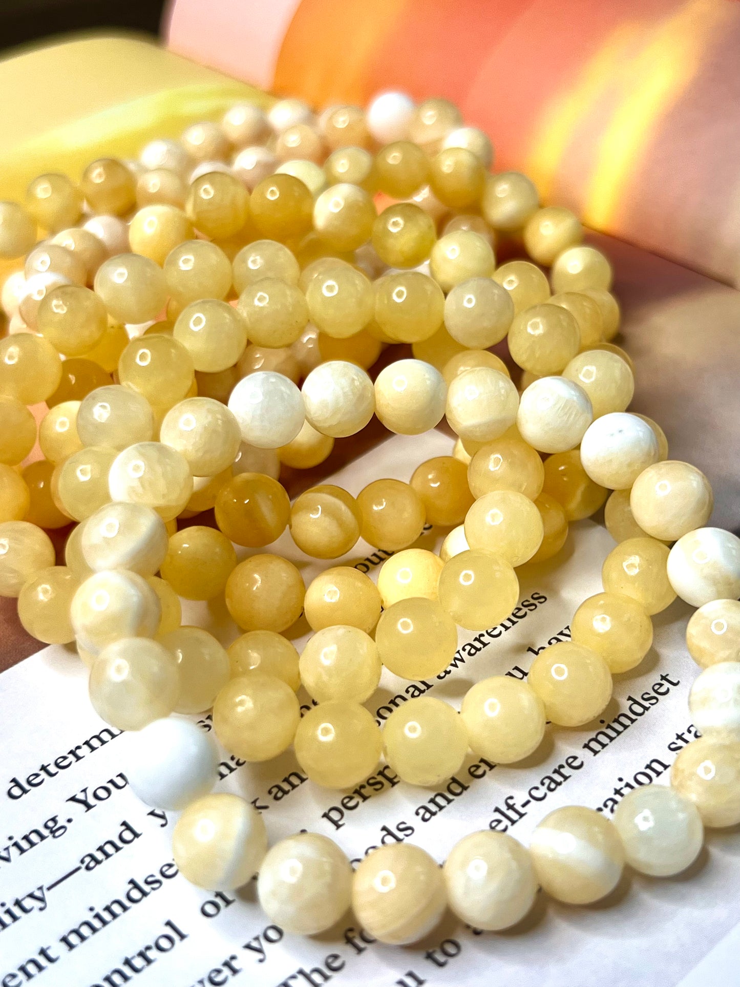 Yellow Calcite Crystal Healing Bracelets