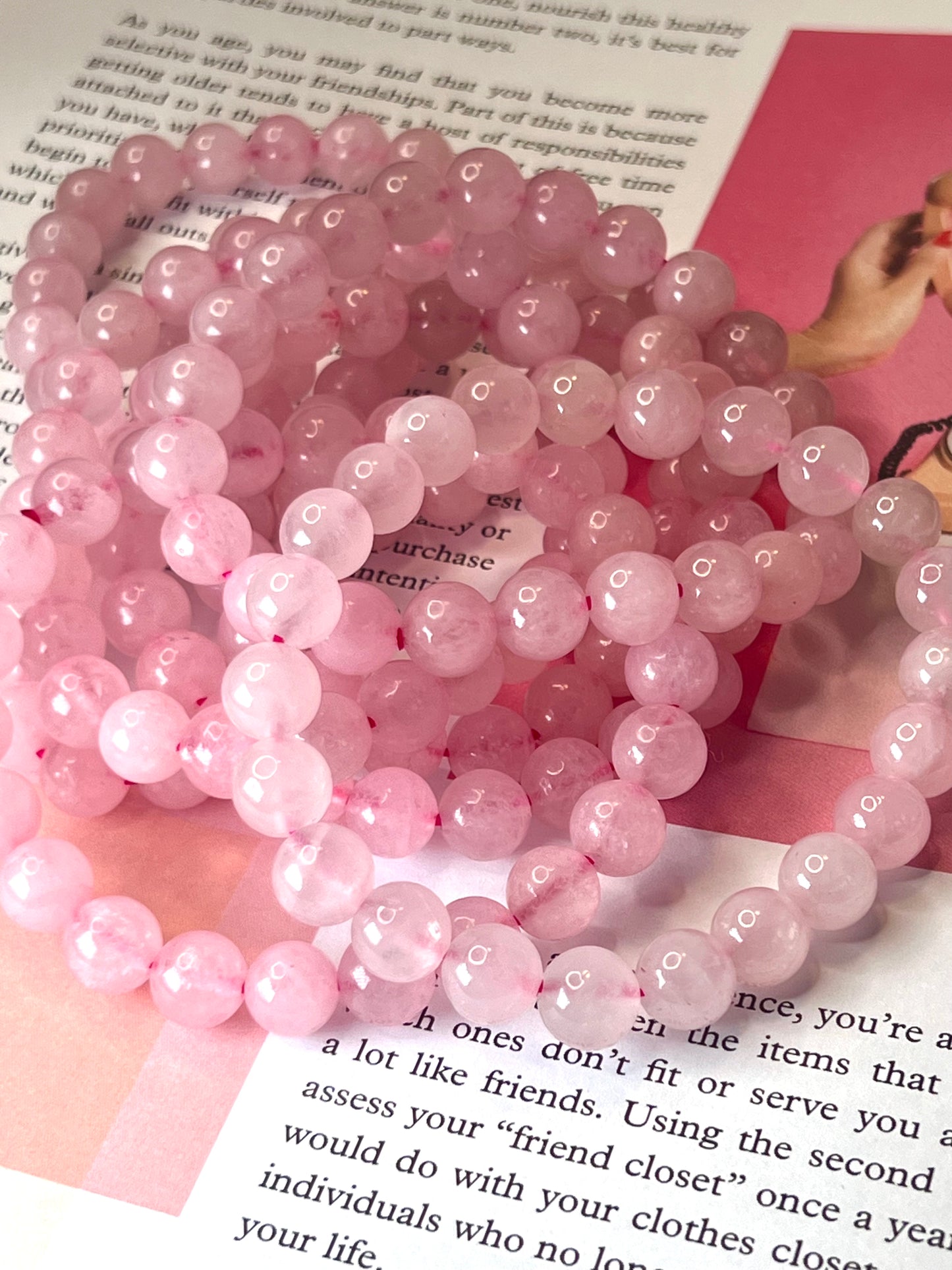 Rose Quartz Crystal Healing Bracelets