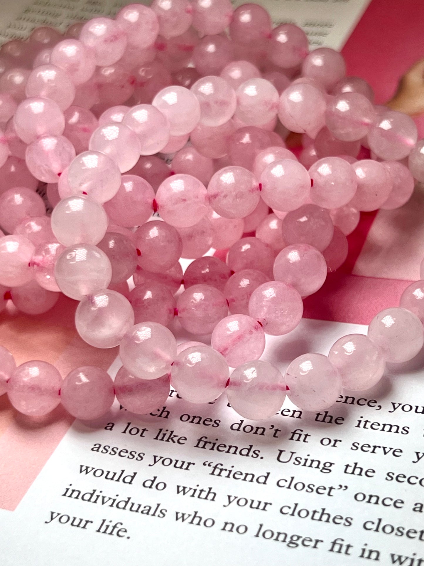 Rose Quartz Crystal Healing Bracelets