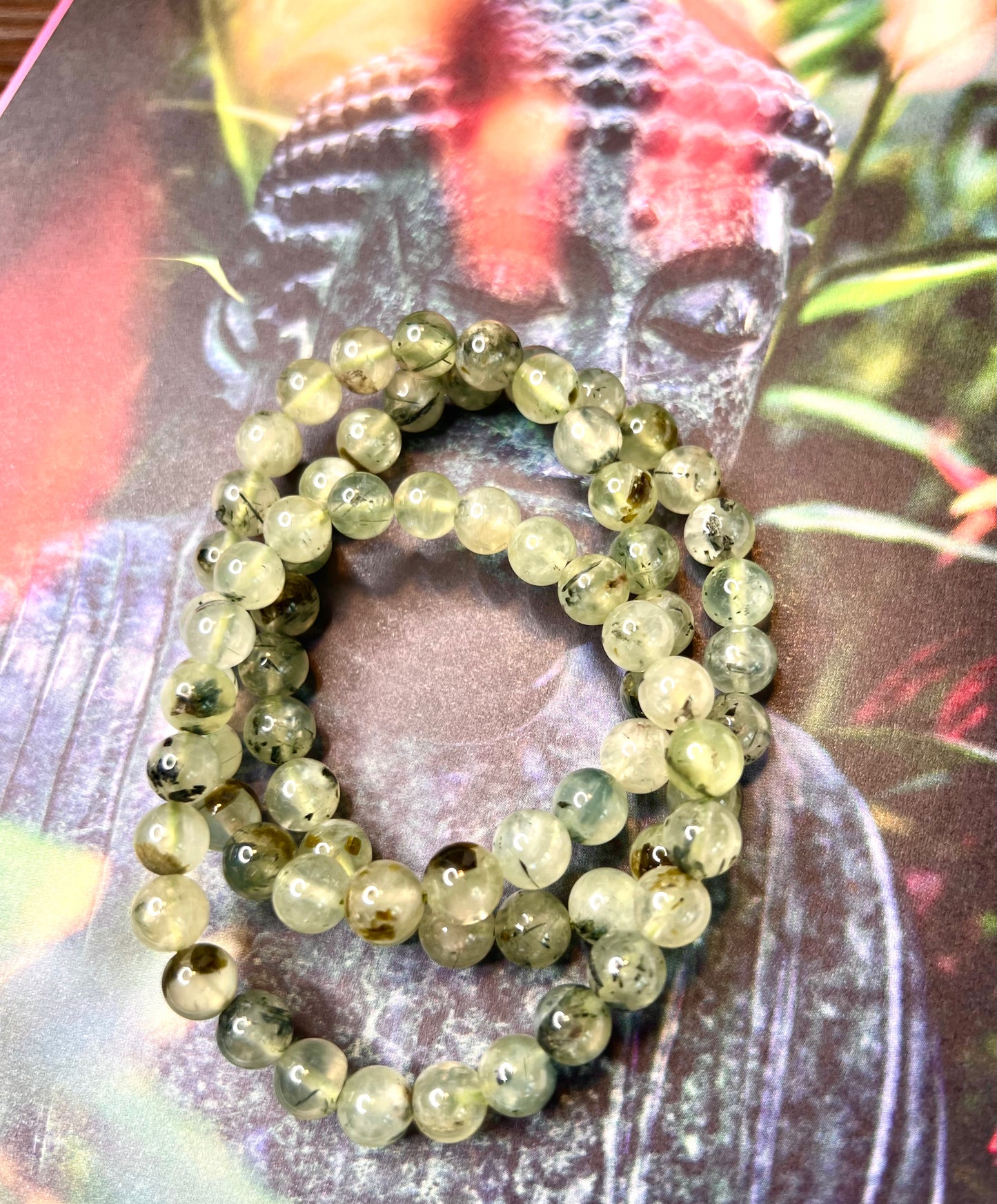 Prehnite with Epidote Crystal Healing Bracelets