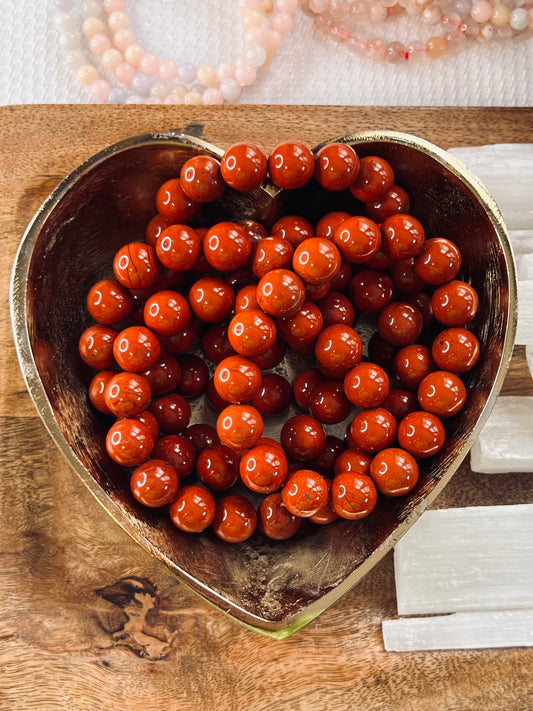 Red Jasper Large Bead Bracelet