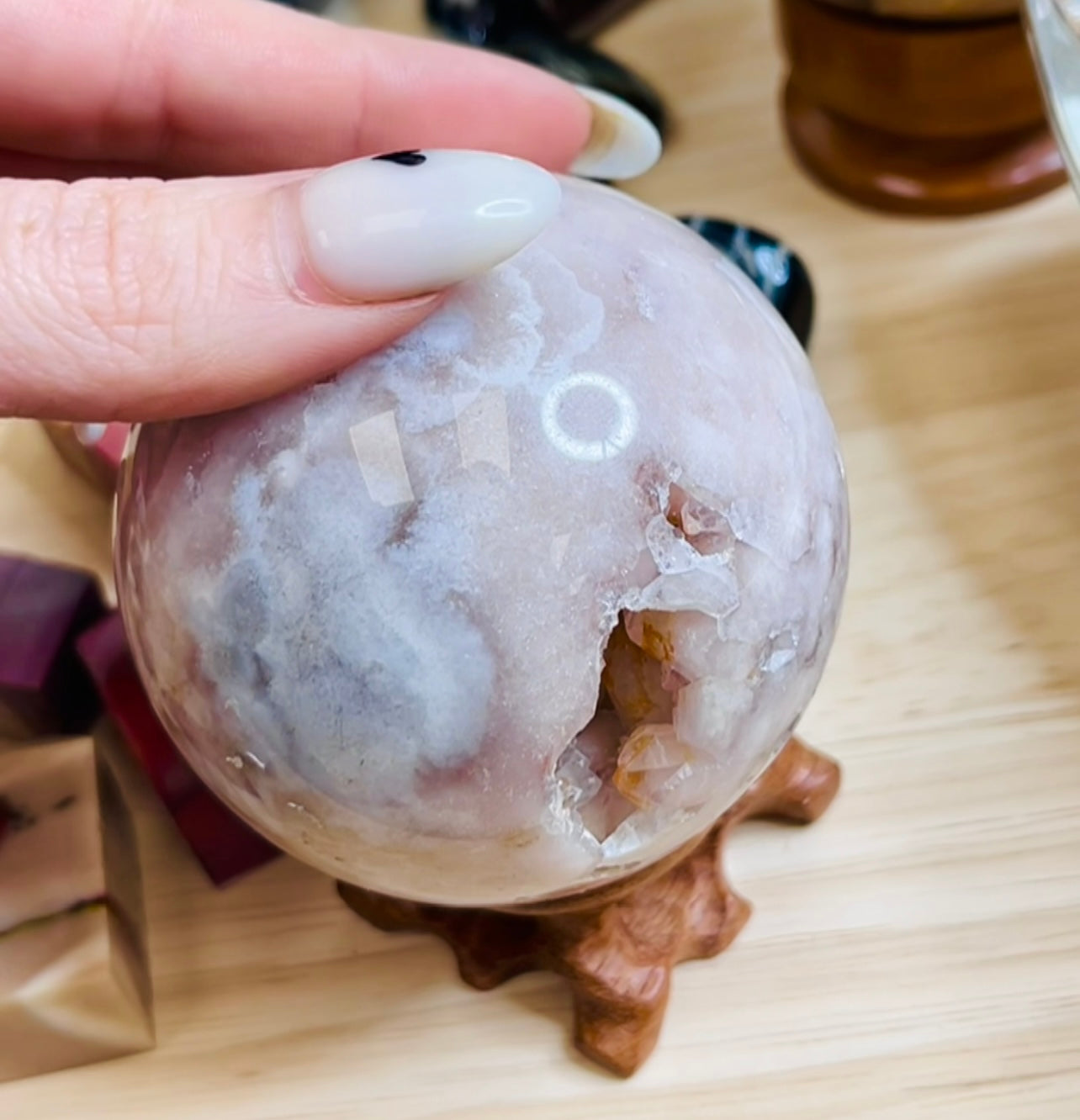Druzy Pink Amethyst Sphere
