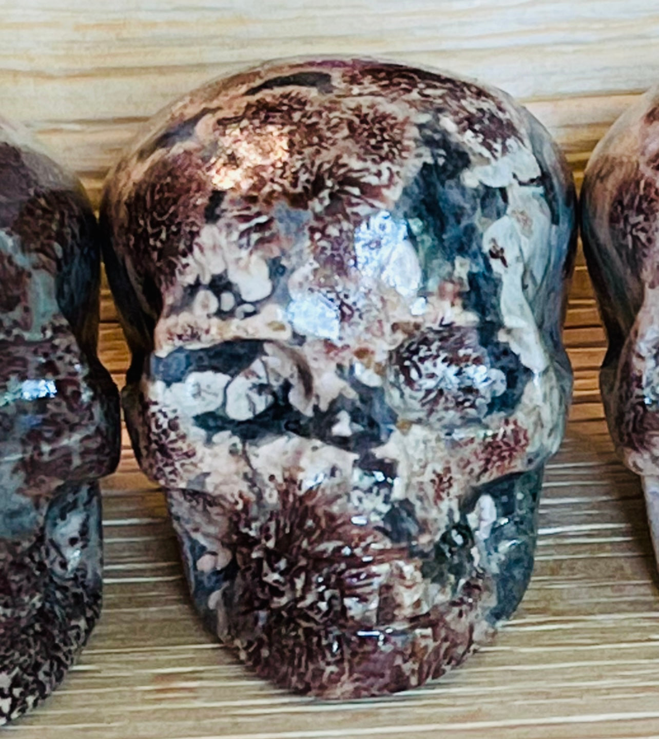 Russian Flower Agate Skull