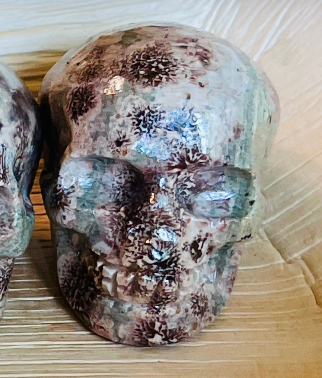 Russian Flower Agate Skull