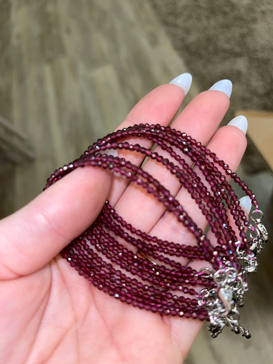 Garnet Faceted Bracelet with Clasp