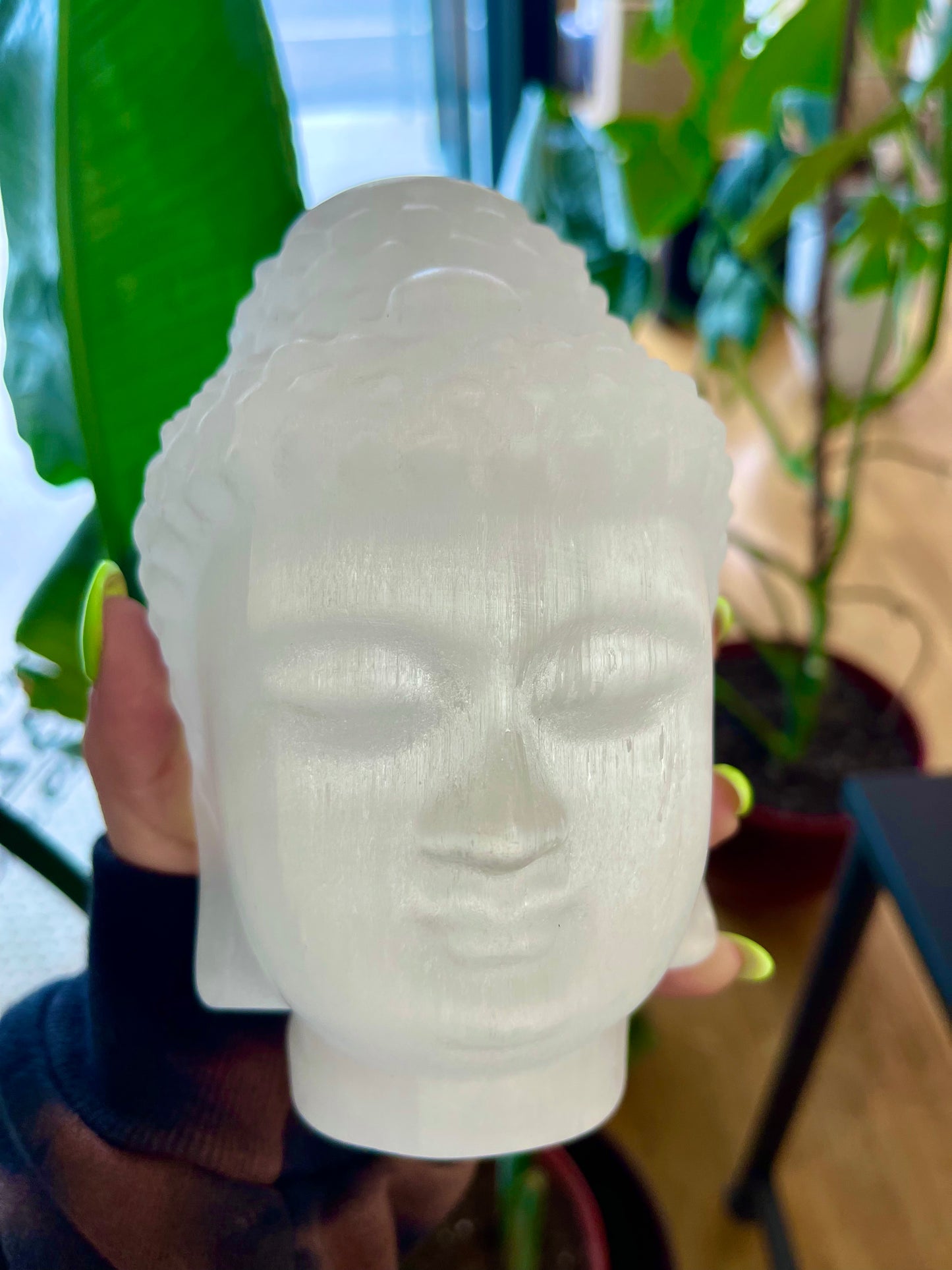 Selenite Buddha Head
