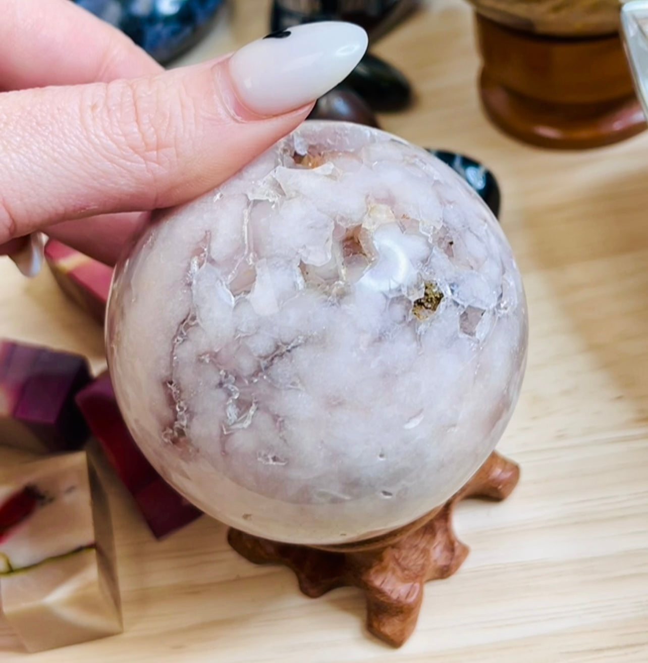 Druzy Pink Amethyst Sphere