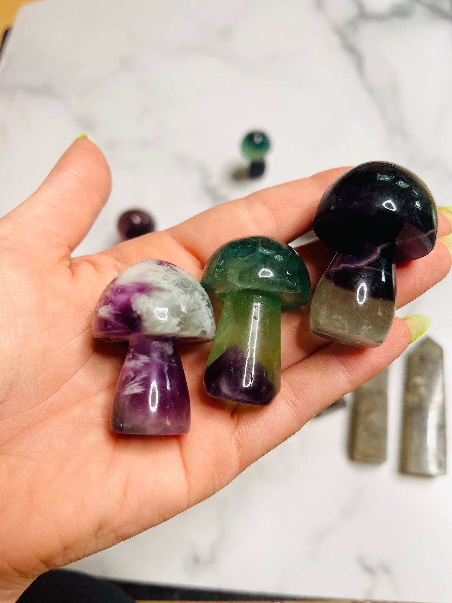 Fluorite Mushrooms
