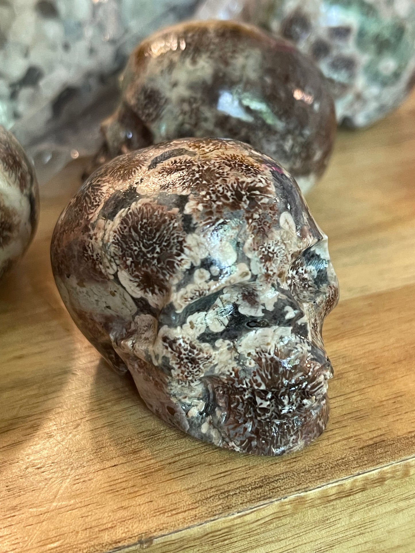Russian Flower Agate Skull