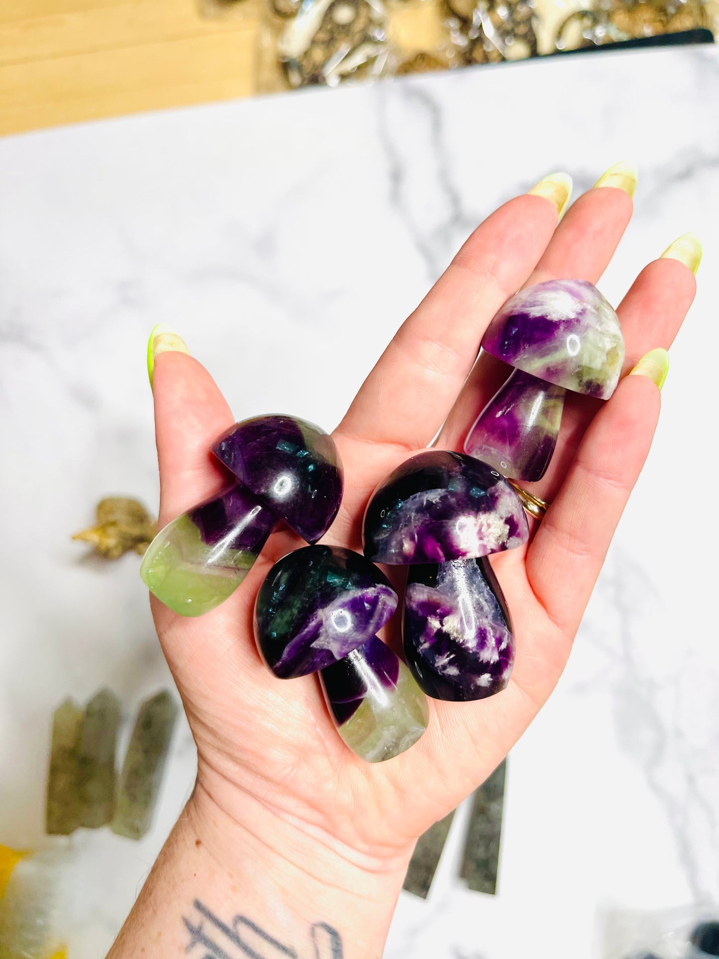 Fluorite Mushrooms