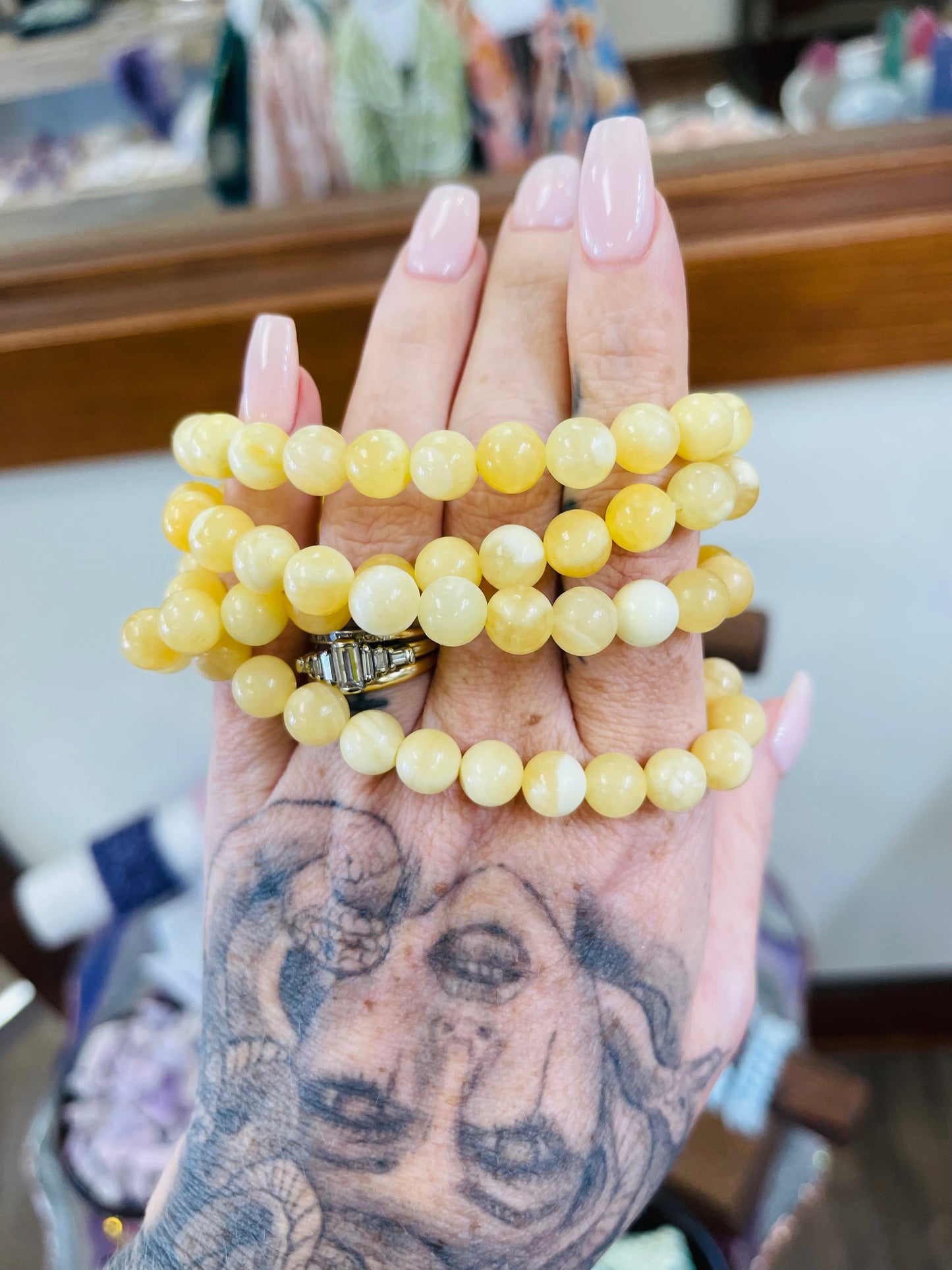 Yellow Calcite Crystal Healing Bracelets