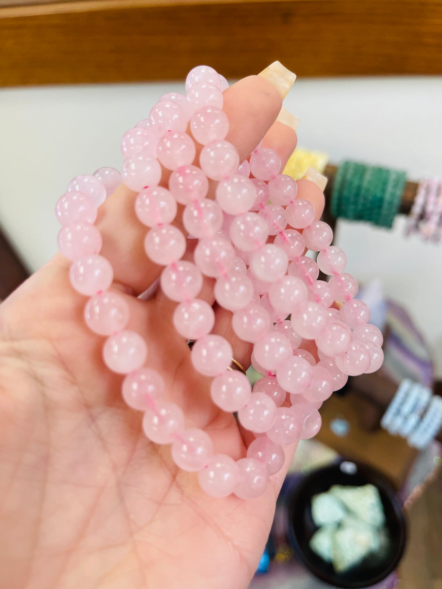 Rose Quartz Crystal Healing Bracelets