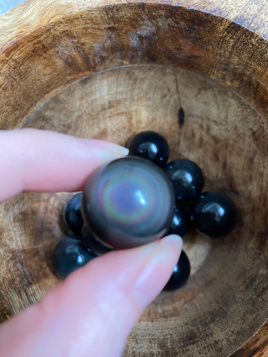 Black Rainbow Obsidian Spheres