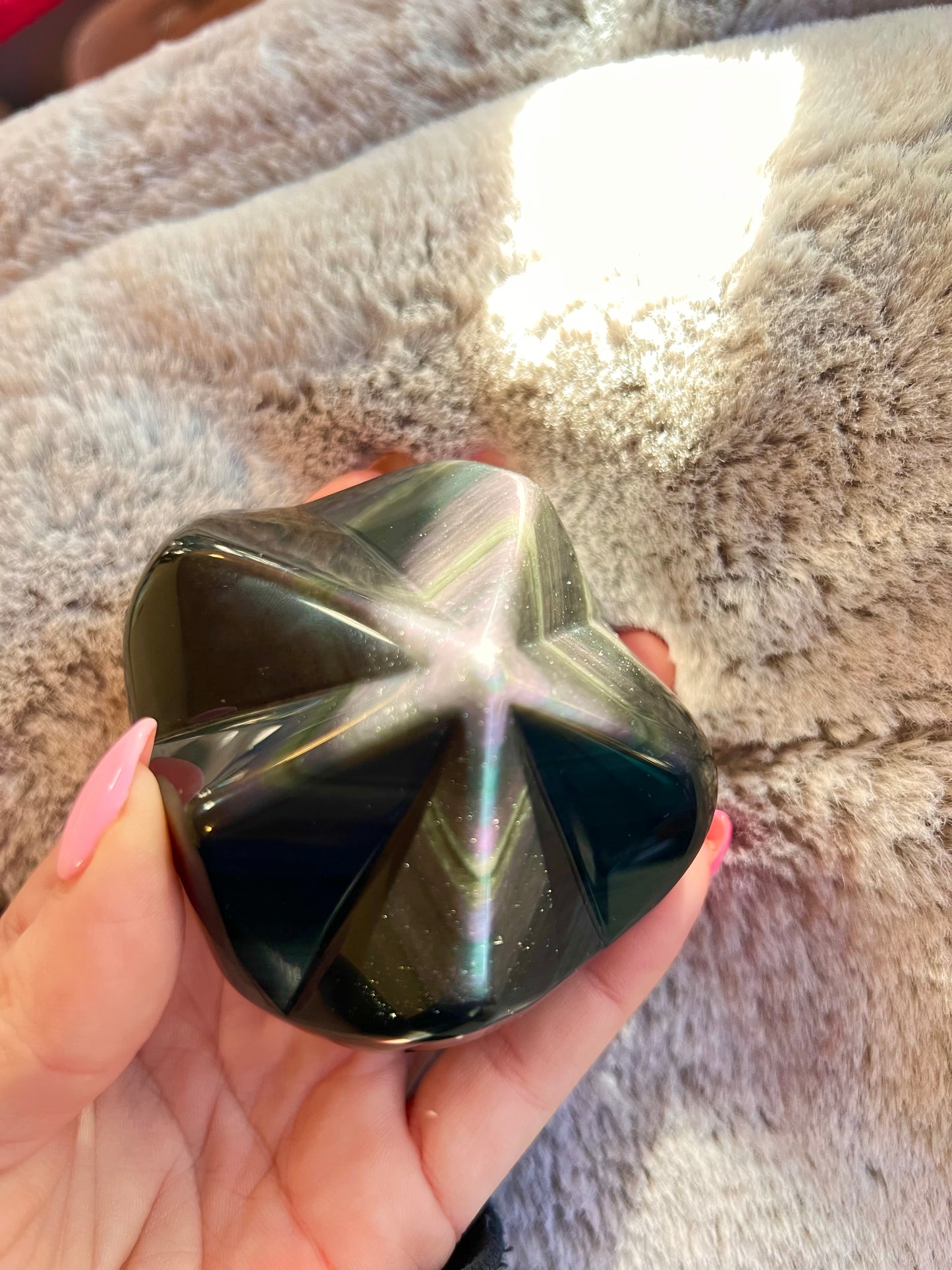 Rainbow Obsidian Star