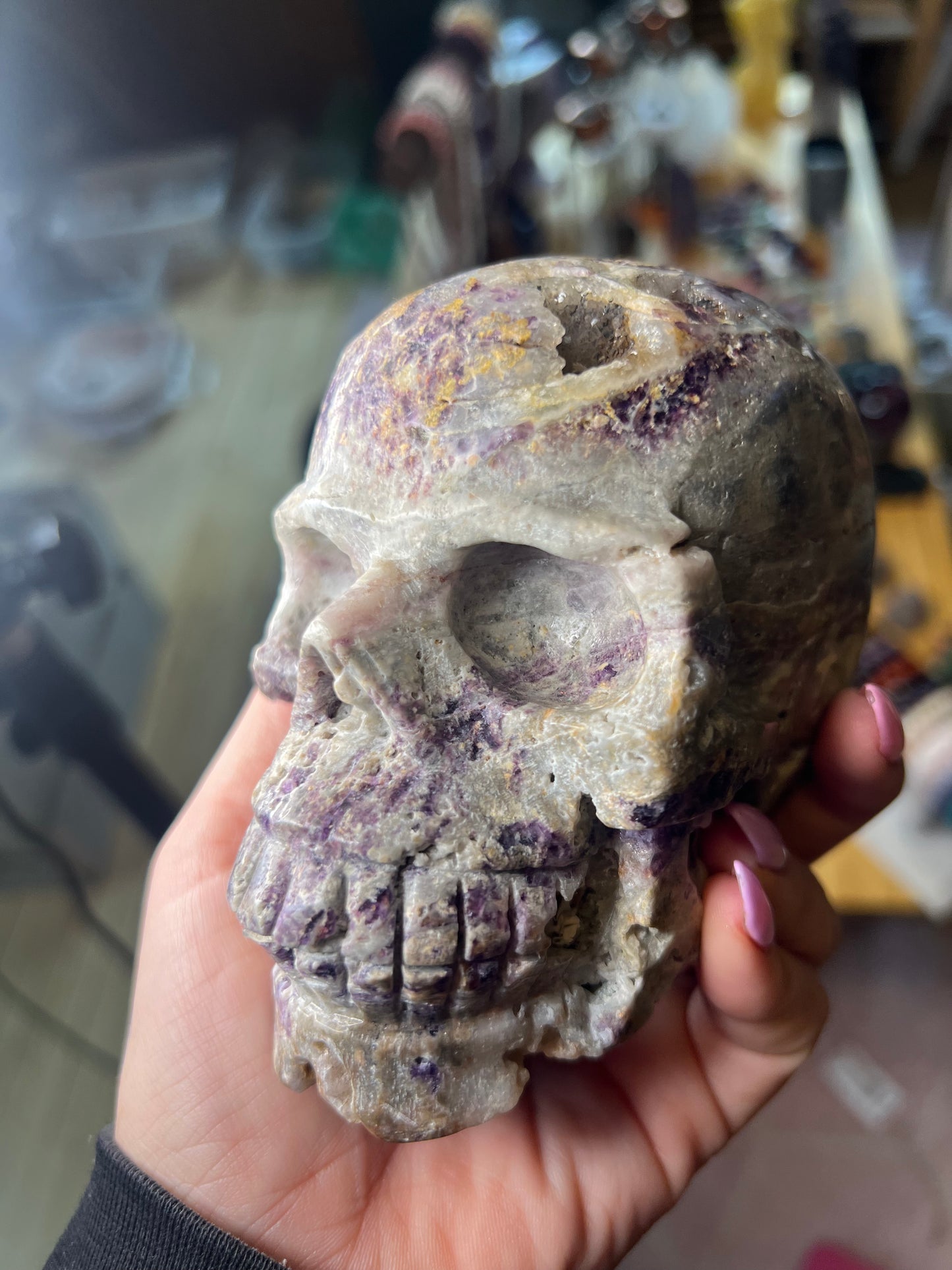 Druzy Sphalerite Skull XL