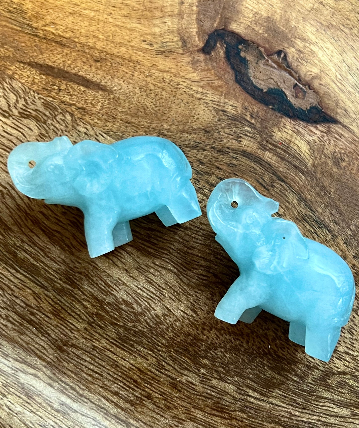 Aquamarine Elephant Carving