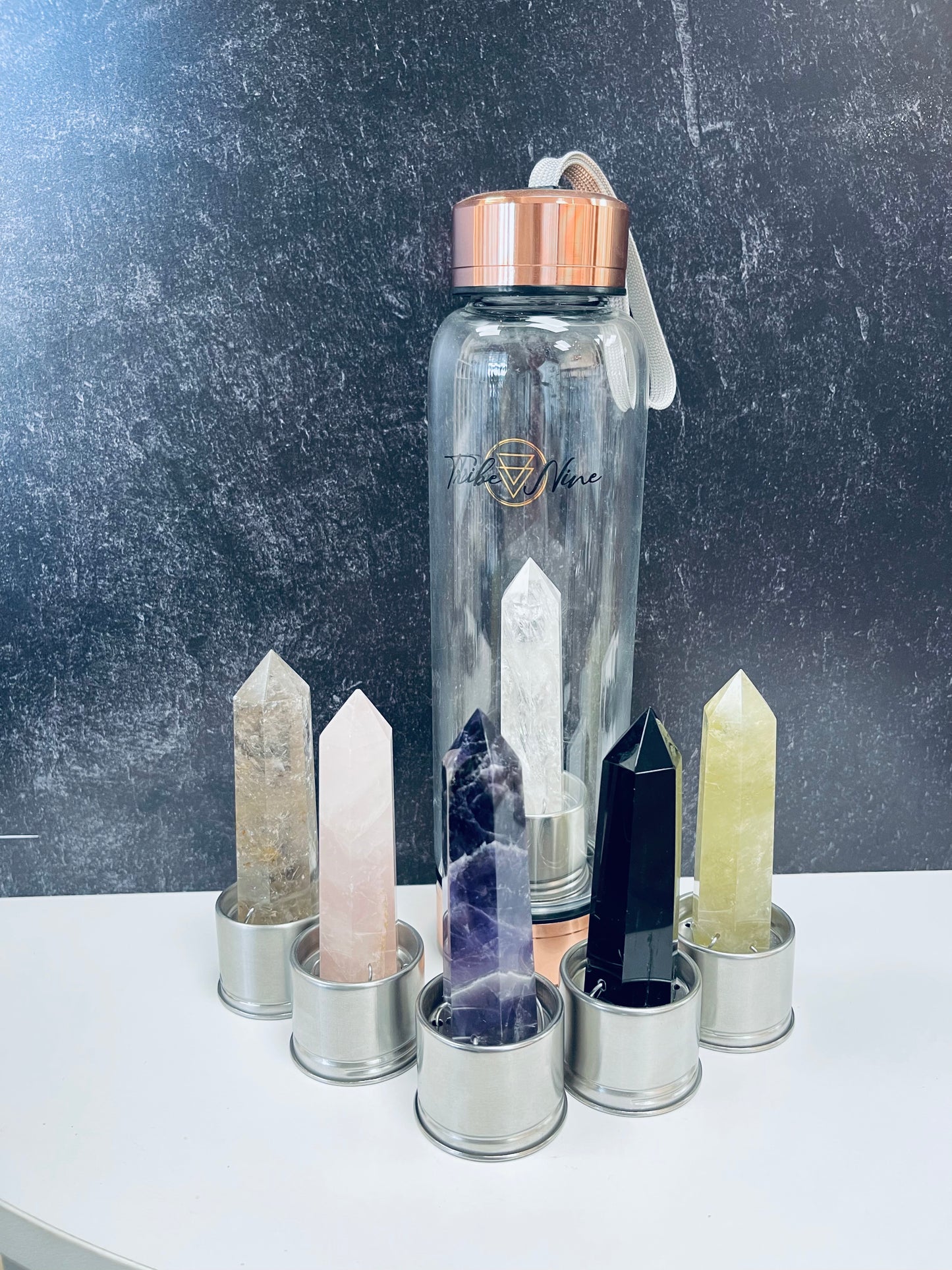Crystal Infused Water Bottle w/ Extra Insert Bundle