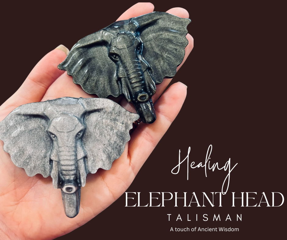 Obsidian Elephant Head Talisman