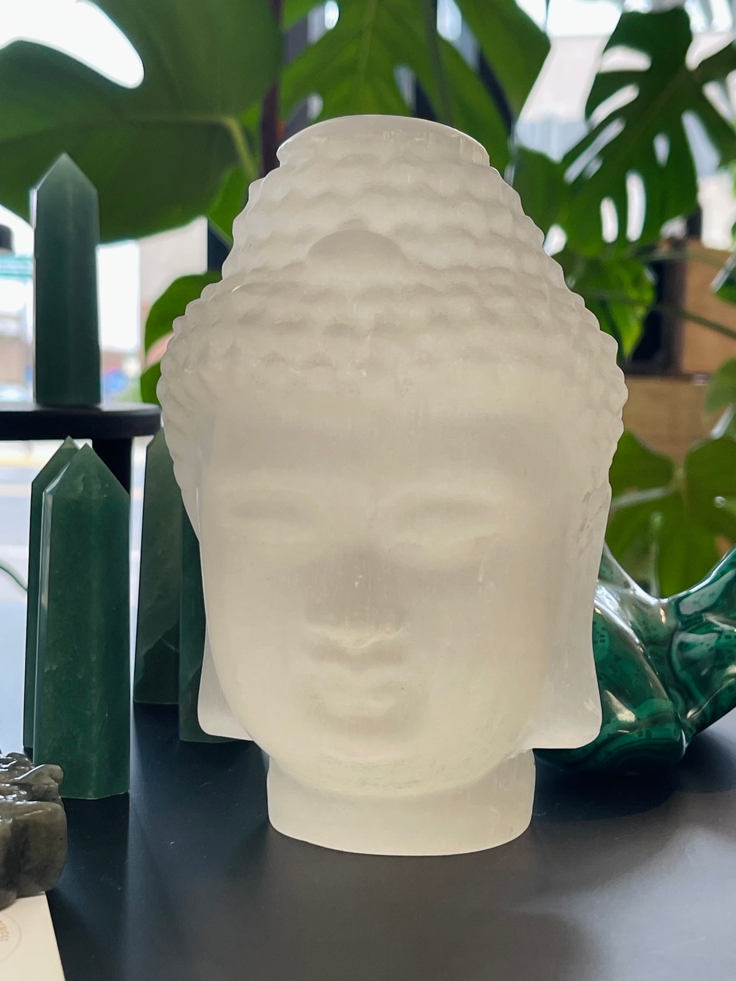 Selenite Buddha Head