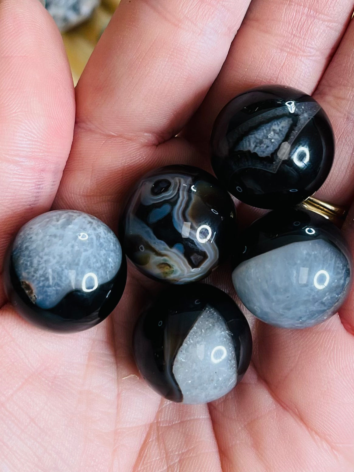 Black Agate Spheres