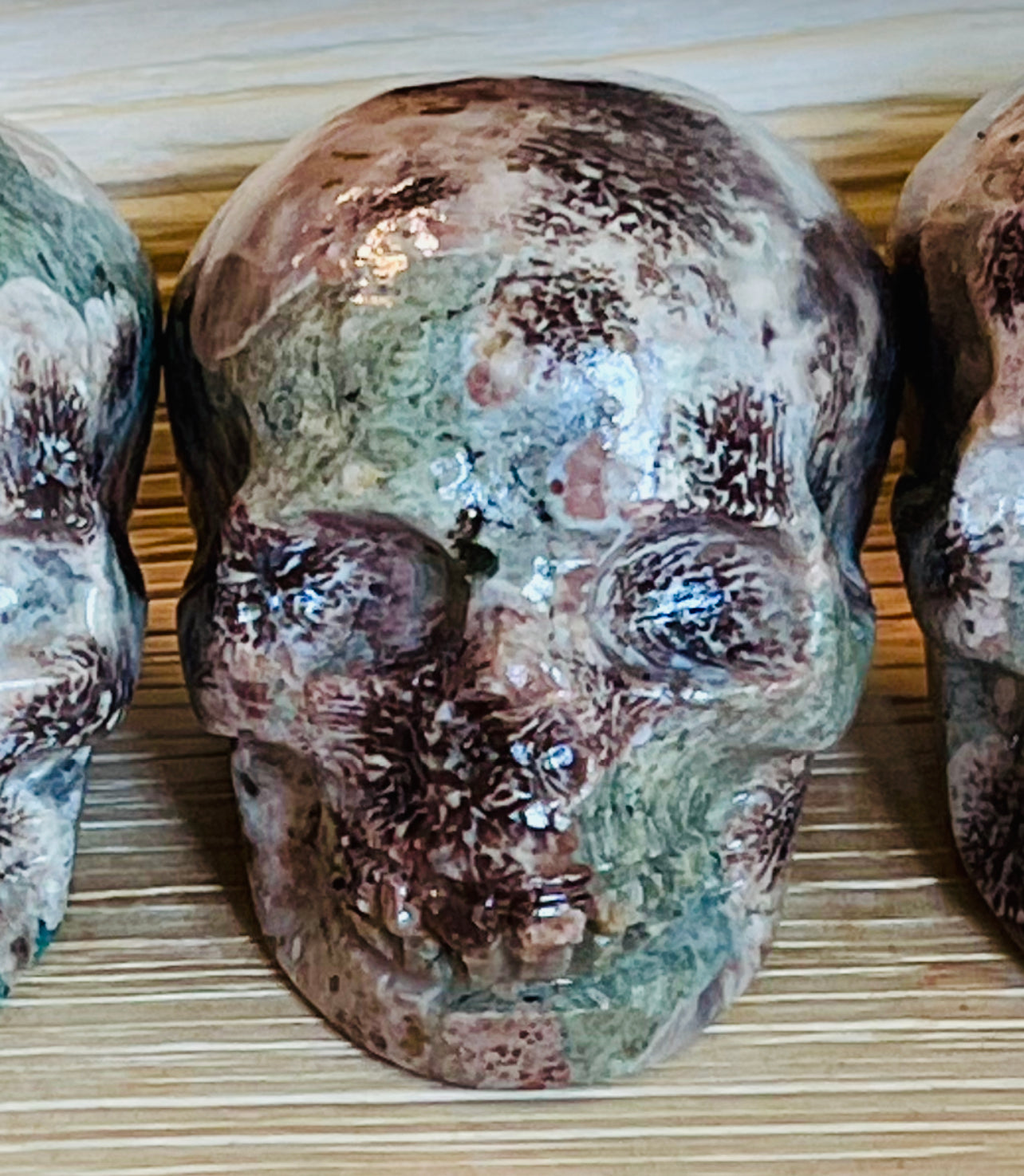 Russian Flower Agate Skull