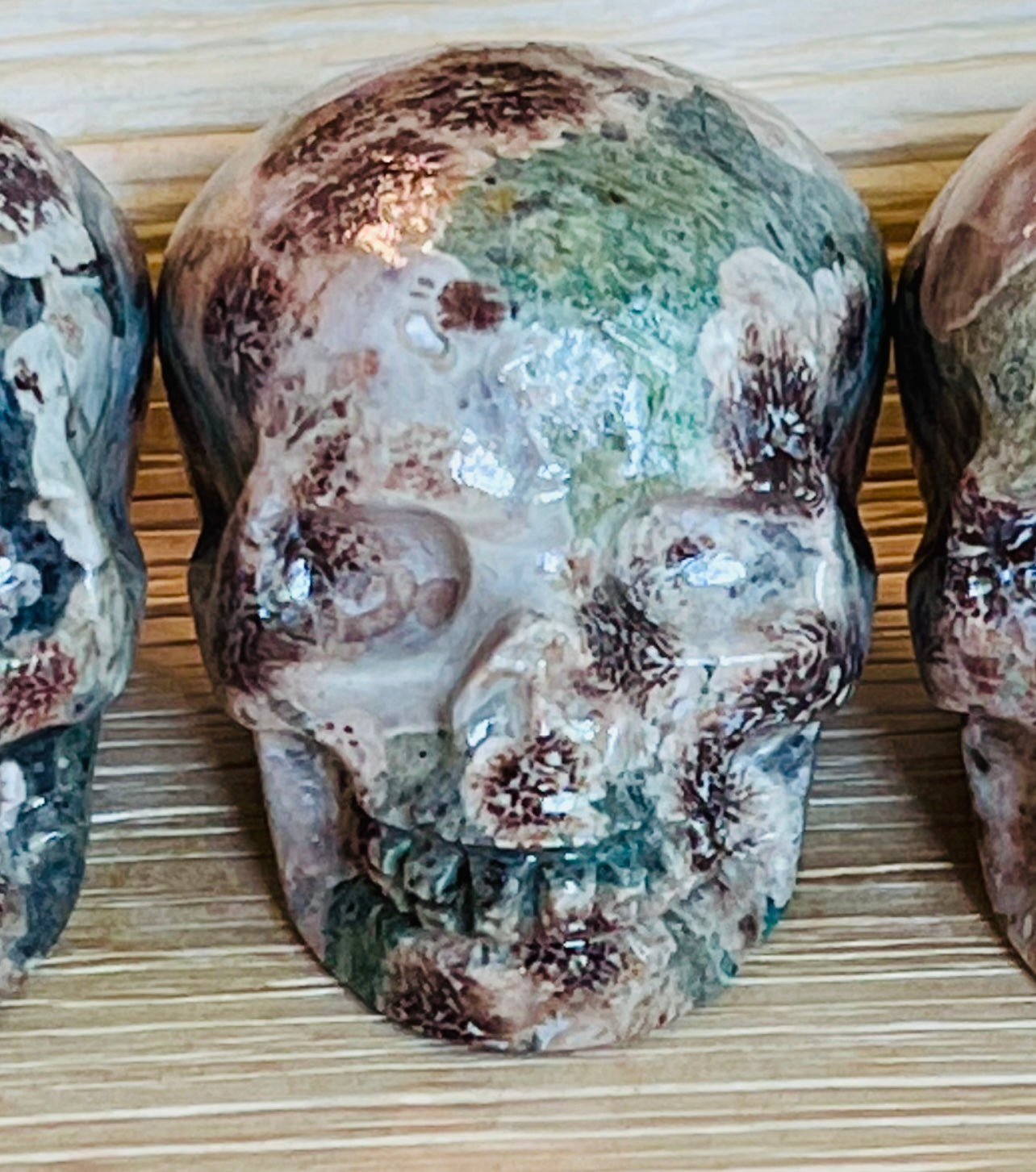 Russian Flower Agate Skull