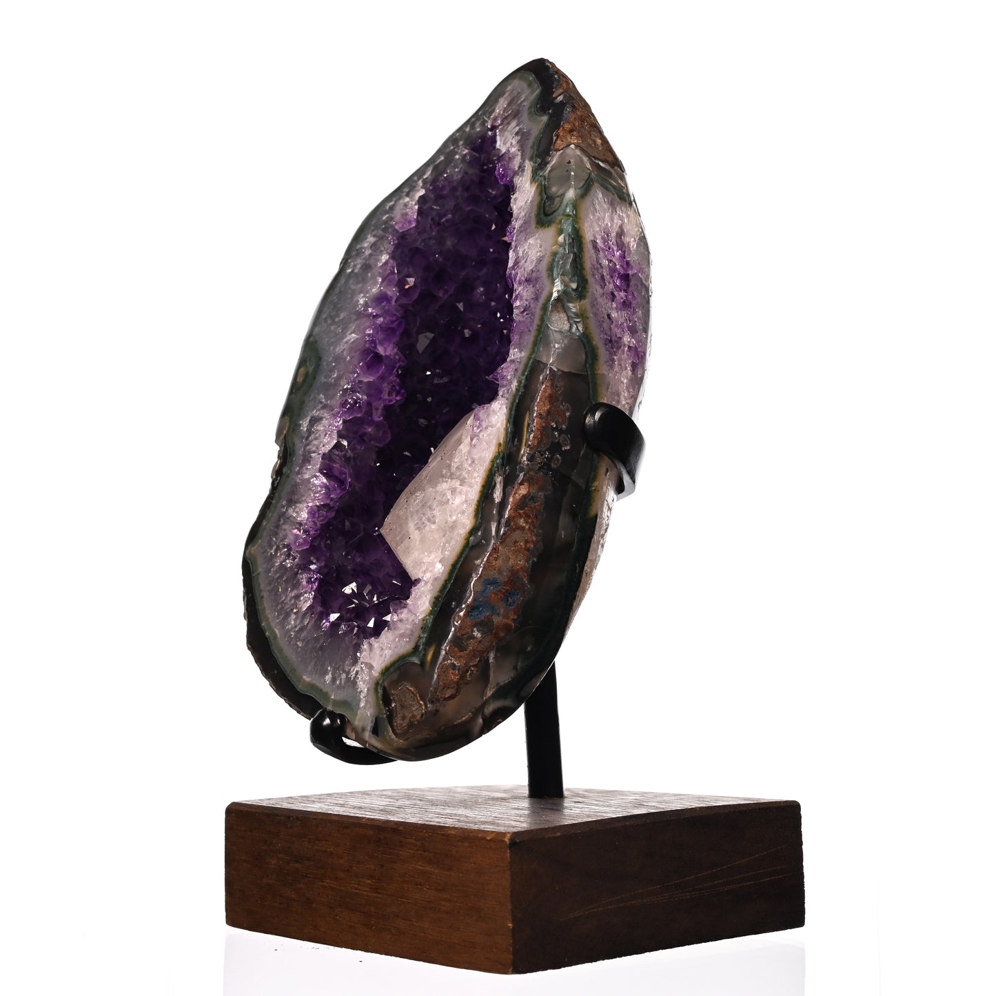 Amethyst with Calcite Inclusion - Custom Stand included